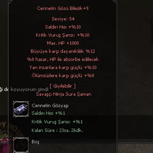  +9 CENNETİN GÖZÜ BİLEZİK - ELİT